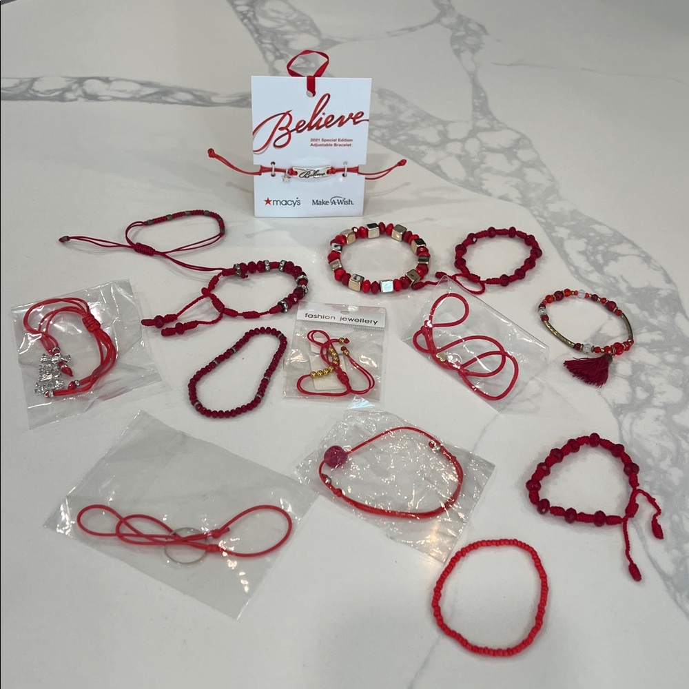 ❤️14pc RED Bracelet Bundle.